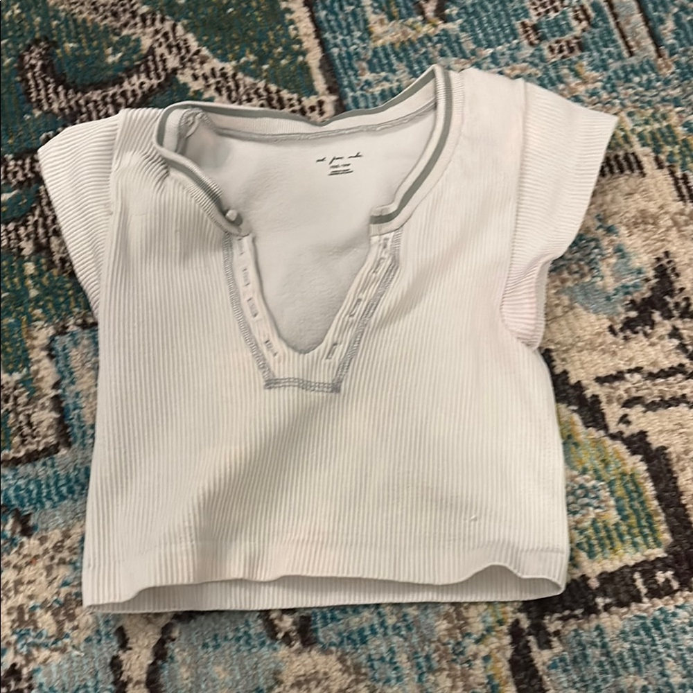 Kids White Ribbed Top